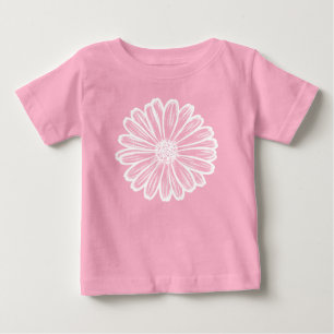Beautiful Daisy Flower, Halftone Illustration Baby T-Shirt