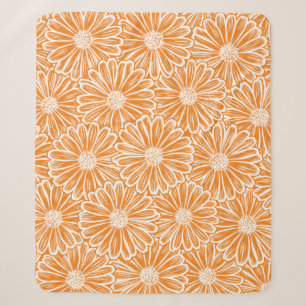 Beautiful Daisy Flower, Halftone Illustration Sherpa Blanket