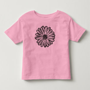 Beautiful Daisy Flower, Halftone Illustration Toddler T-Shirt