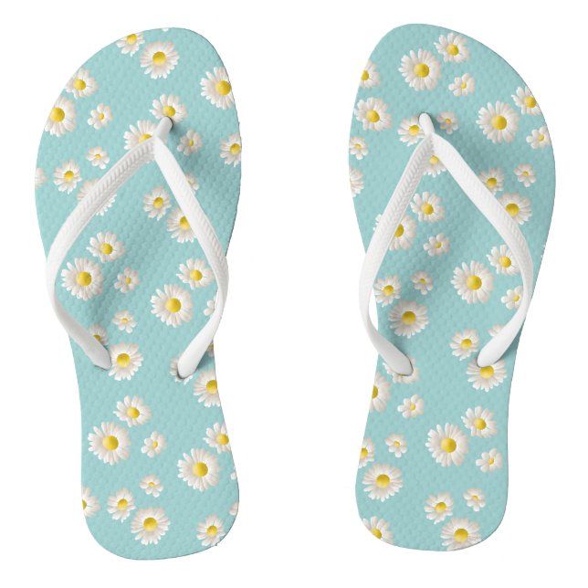Beautiful Daisy Flower Pattern Thongs (Footbed)