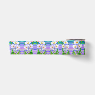 Beautiful Daisy Flowers - Drawing Satin Ribbon