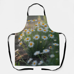 Beautiful Daisy Flowers in Bloom Nature Photo      Apron