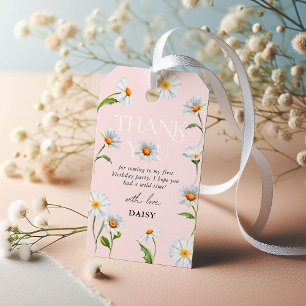 Beautiful Daisy Wild One 1st Birthday Thank You Gi Gift Tags
