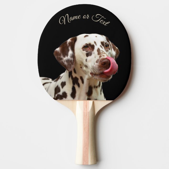 Beautiful Dalmatian Dog Tan Brown Elegant Black Ping Pong Paddle (Front)