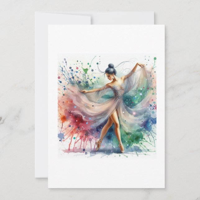 beautiful dancer women art paint invitation (Front)