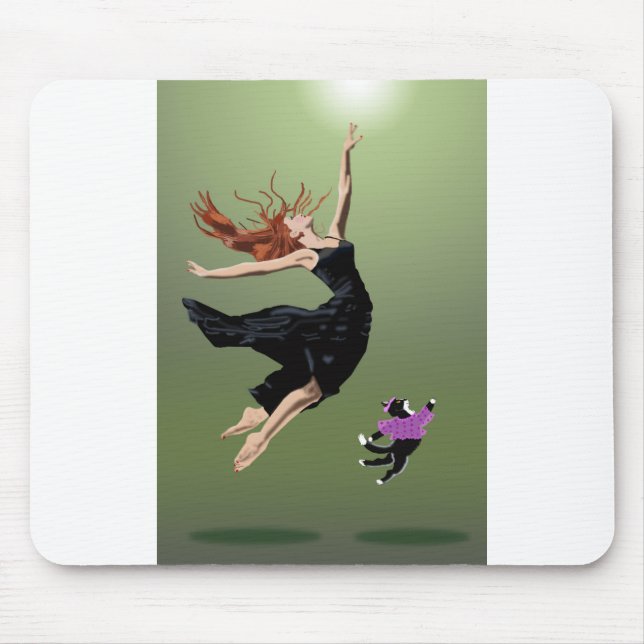 Beautiful Dancing Woman Cat Dancing Performance Mouse Pad (Front)