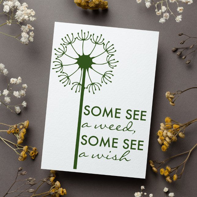 Beautiful Dandelion Inspirational Card ( This card is actually about inspiration, hope and being optimistic. Featuring an inspiring quote.)
