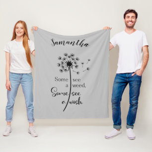 Beautiful Dandelion Wish Fleece Blanket