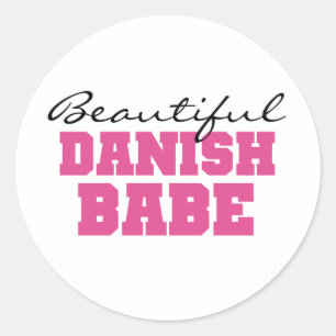 Beautiful Danish Babe Classic Round Sticker