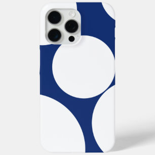 Beautiful Dark Blue Colour And Big White Dots iPhone 15 Pro Max Case