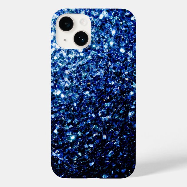 Beautiful Dark Blue glitter sparkles Case-Mate iPhone Case (Back)