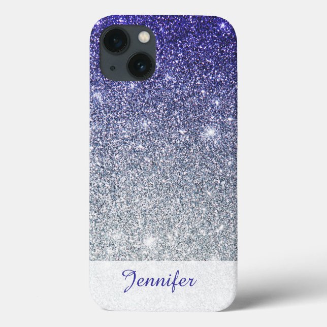 Beautiful Dark Blue Purple Glitter Ombre iPhone Ca Case-Mate iPhone Case (Back)
