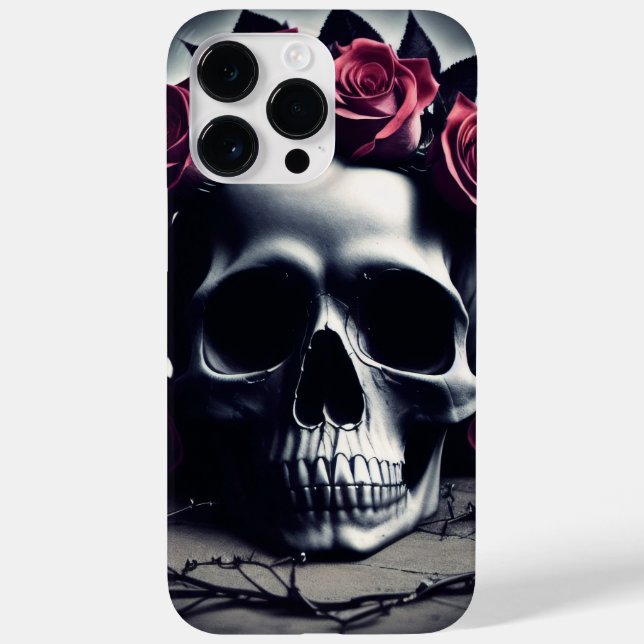 Beautiful Dark & Gothic Rose Skull Case-Mate iPhone Case (Back)