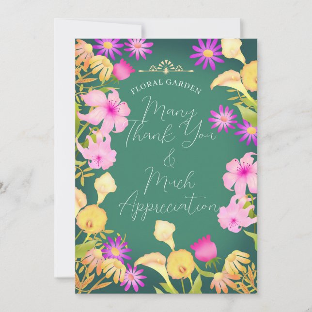 Beautiful Day Aqua Green Thank You Card (Front)