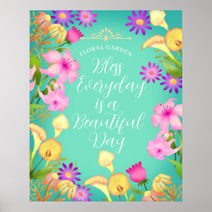 Beautiful Day Aqua Poster
