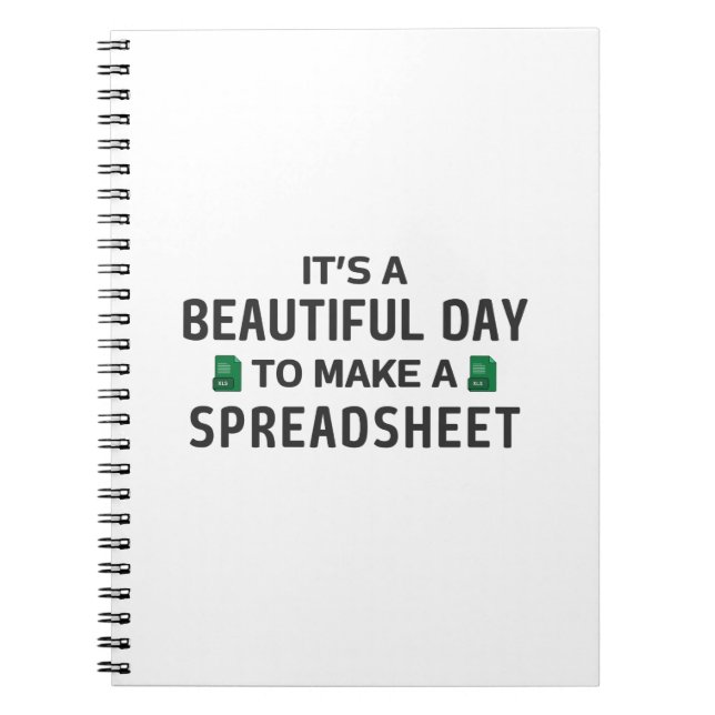 Beautiful day for a spreadsheet notebook (Front)