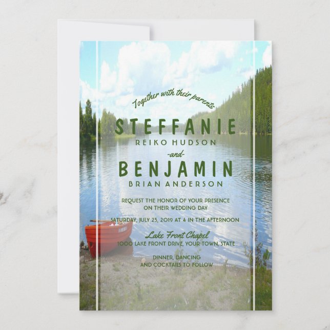Beautiful Day - Lakeside Wedding Event Party Invitation (Front)