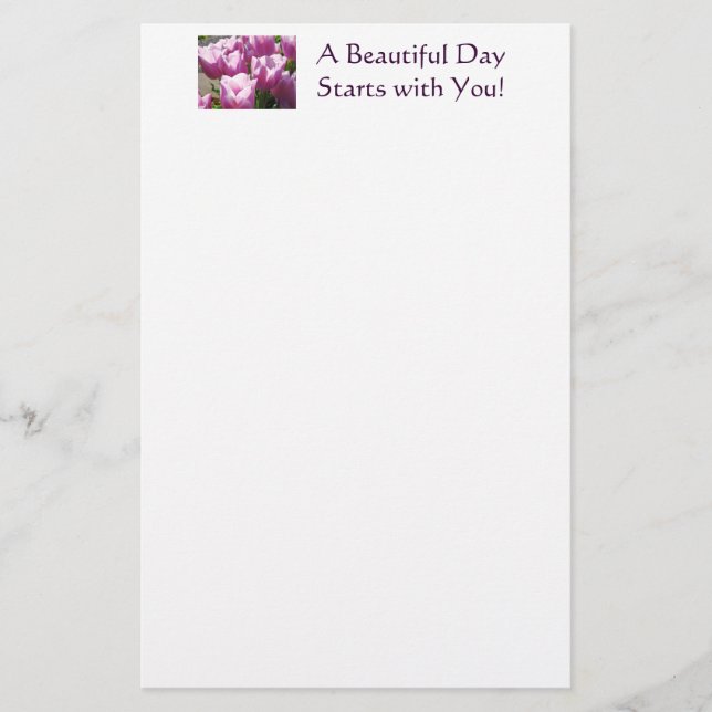 Beautiful Day Starts with You! stationery Tulips (Front)