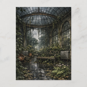 Beautiful Decay Orangery Greenhouse Holiday Postcard