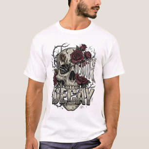 Beautiful Decay Skull and Roses Gothic Graphic T-Shirt