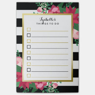 Beautiful December Bouquet Custom Name To Do List Post-it Notes