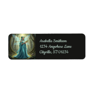 Beautiful December Turquoise Fairy Return Address Label