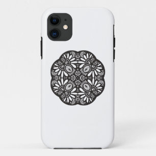 Beautiful Deco Black Square Doodle iPhone 11 Case