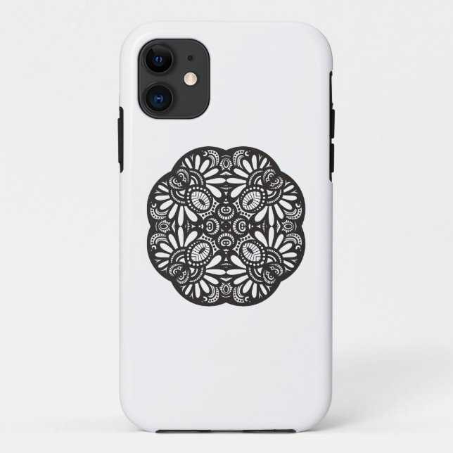 Beautiful Deco Black Square Doodle Case-Mate iPhone Case (Back)