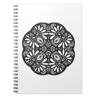 Beautiful Deco Black Square Doodle Notebook
