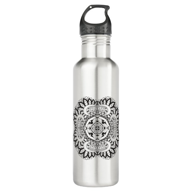 Beautiful Deco Square Doodle 710 Ml Water Bottle (Front)