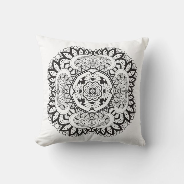 Beautiful Deco Square Doodle Cushion (Front)