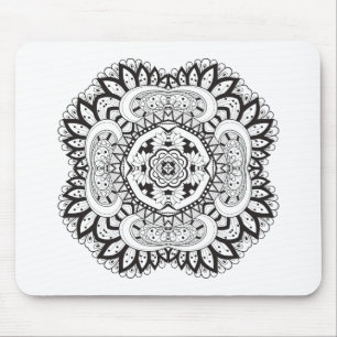 Beautiful Deco Square Doodle Mouse Pad