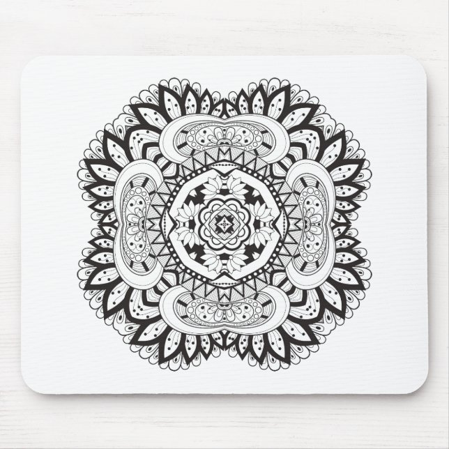 Beautiful Deco Square Doodle Mouse Pad (Front)
