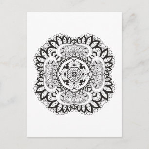 Beautiful Deco Square Doodle Postcard
