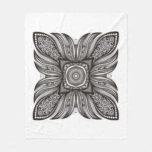 Beautiful Decor Square Doodle Fleece Blanket