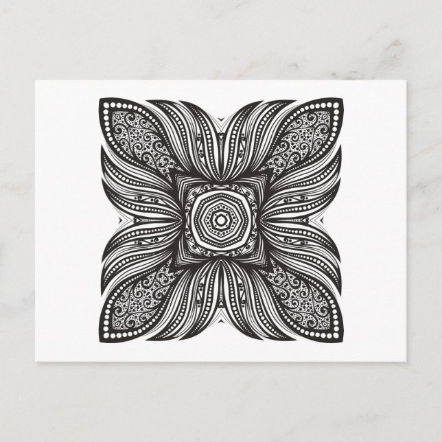 Beautiful Decor Square Doodle Postcard (Front)