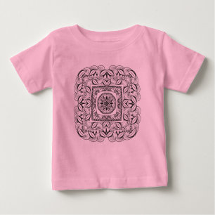 Beautiful Decorative Square Doodle Baby T-Shirt