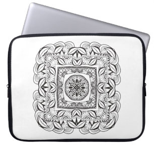 Beautiful Decorative  Square Doodle Laptop Sleeve