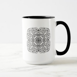 Beautiful Decorative Square Doodle Mug