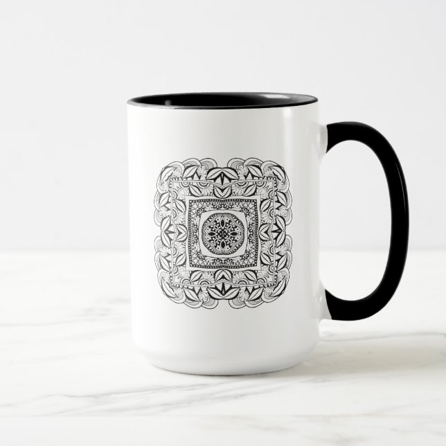 Beautiful Decorative  Square Doodle Mug (Right)