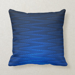 Beautiful Deep Blue Zigzag Pattern Cushion