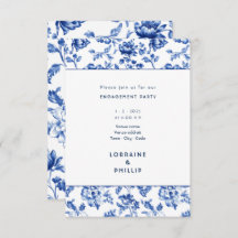 Beautiful delftware floral engagement party