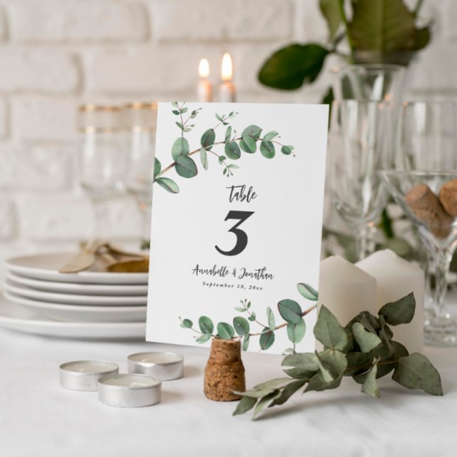 Beautiful delicate eucalyptus foliage wedding   table number (Creator Uploaded)