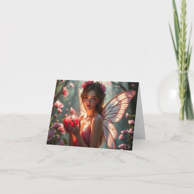 Beautiful Delicate Romantic Fairy Card (Front)