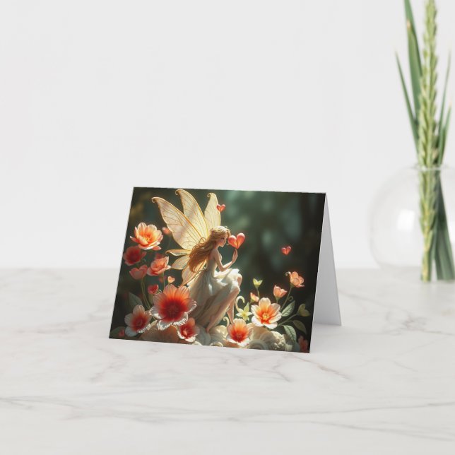 Beautiful Delicate Romantic Fairy Holiday Card (Front)