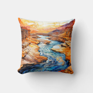 Beautiful Desert Canyon Landscape Cushion
