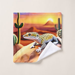Beautiful Desert leopard Gecko Design Bath Towel Set