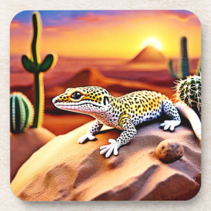 Beautiful Desert leopard Gecko Design Coaster