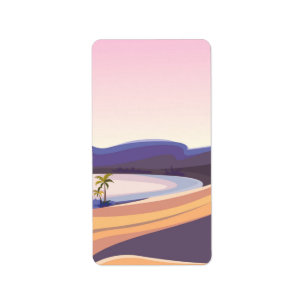 Beautiful desert oasis label