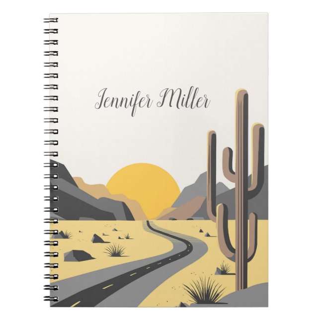 Beautiful desert sunrise with mountain view notebook (Front)